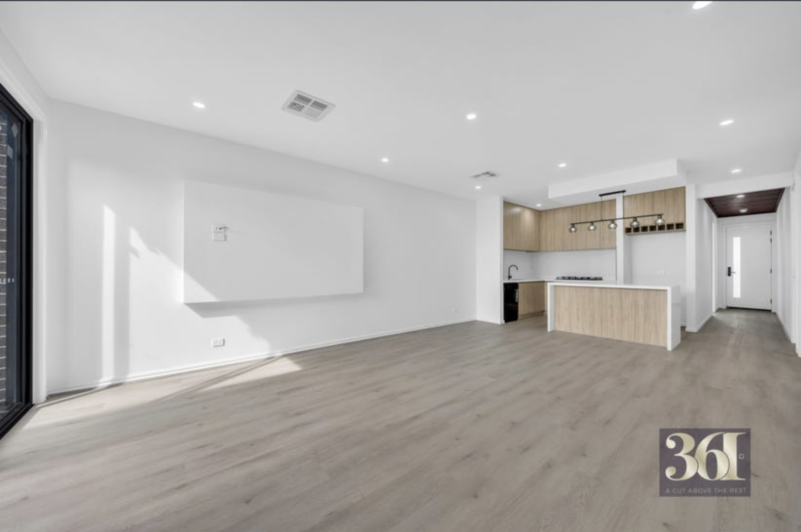 Open-plan living and kitchen area